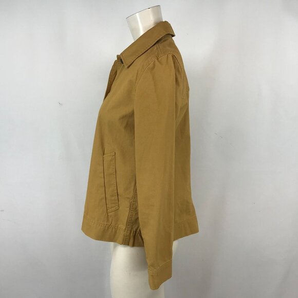 MADEWELL - WOMEN'S XXS - LONG SLEEVE BUTTON UP PLEATED BACK COTTON JACKET - Picture 4 of 7
